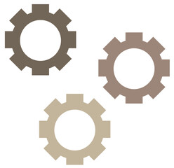 Setting and gear line icon set. Setting, cogwheel line icon element set