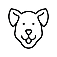 Simple line art illustration of a dog's head dog head, vector Art, Icon, Logo and Graphics. Dog head outline and line art illustration design.