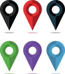 Multi color Location icon set