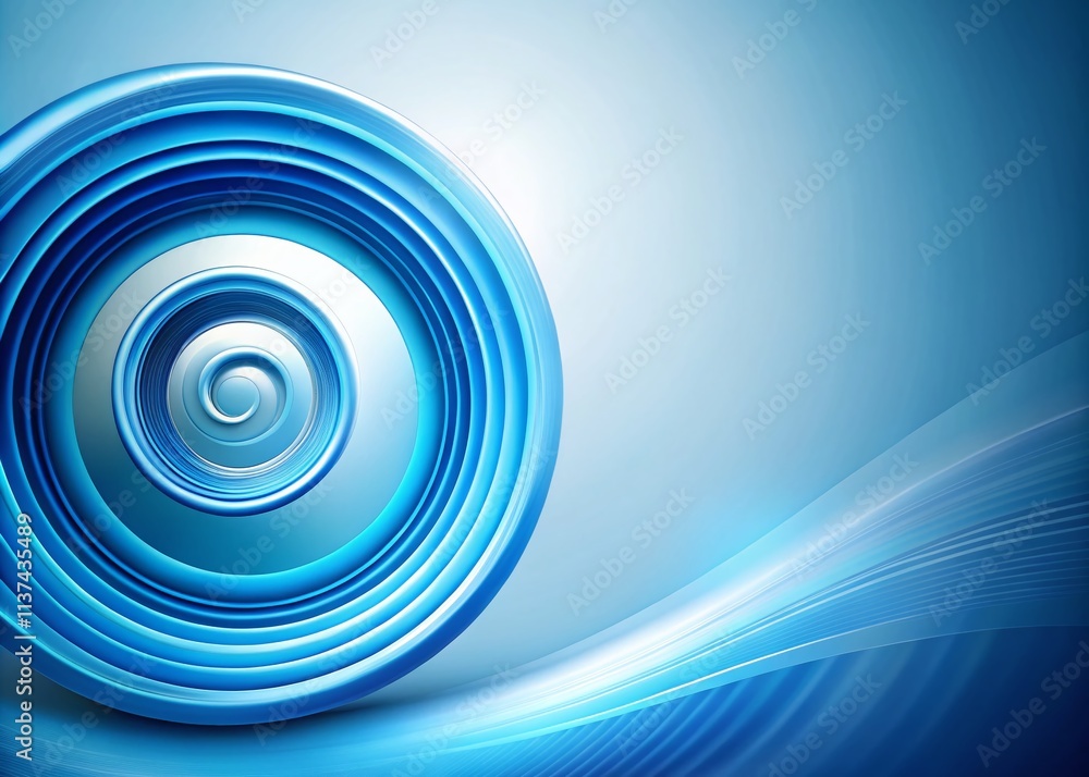 Poster captivating blue spiral design on a soft background with ample copy space for creative projects, mar