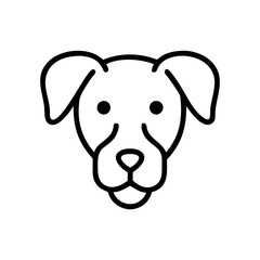 Simple line art illustration of a dog's head dog head, vector Art, Icon, Logo and Graphics. Dog head outline and line art illustration design.