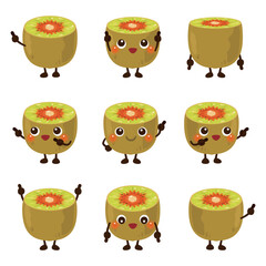 指さしをするルビーレッドキウイのキャラクターセット