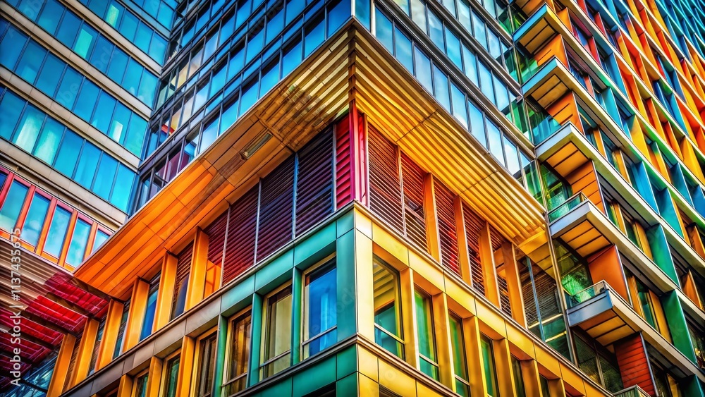 Poster captivating diagonal architecture abstract: a unique perspective on modern design and geometric patt