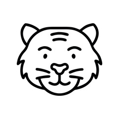 Vector graphic of a tiger's head, Tiger head vector Art, Icon, Logo and Graphics. Tiger head outline and line art illustration design.