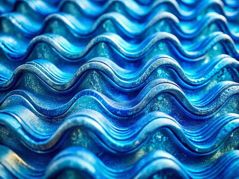 Captivating Tilt-Shift Photography of a Blue Wavy Tole with Soft Focus and Dreamy Background, Perfect for Home Decor and Artistic Displays