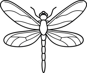 Beautiful Dragonfly Vector Illustration with Simple White Background
