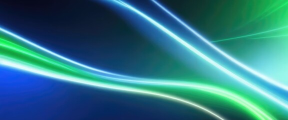 Blue and Green glowing shiny lines effect vector background. Light glowing effect