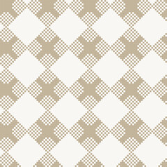 Neutral Colour Argyle Fair Isle Seamless Pattern Design