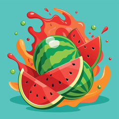  watermelon  splash fruits juice splash