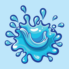 Blue water shapes set, splashes collection 