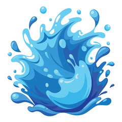 Blue water shapes set, splashes collection 