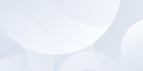 Abstract white background with white circle lines. Digital future technology simple art abstract