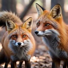 Obraz premium a fox approaches closer, the camera shifts to an intimate close-up shot of its face, a red fox 