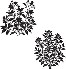 Weigela  Shrub silhouette - natural shrub - garden  Garden Decor  plant - vector of  weigela shrub -  Environmental Icon 