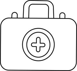 Obraz premium First Aid Kit and Med Kit Icon Vector Design on White Background.