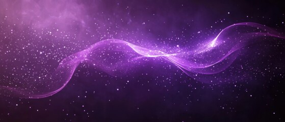 Obraz premium Abstract Purple Galaxy Background with Sparkling Stardust and Glowing Wave