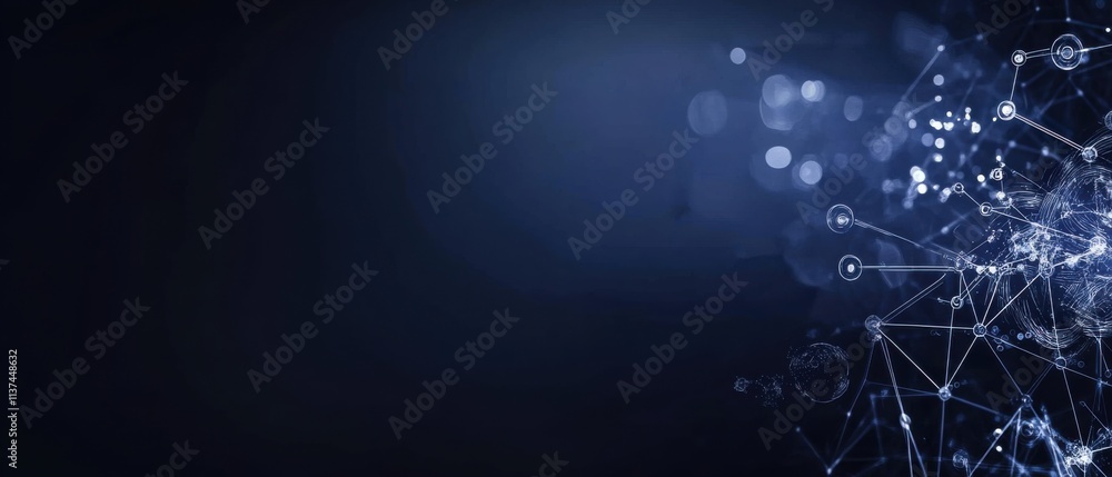 Poster abstract network connection: digital data flow and global communication