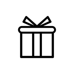 Gift box icon with simple and modern design for Christmas, Valentine's and party themes.