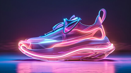 Futurustic elegant sneakers. Sneaker and shoes concept with future and modern design.