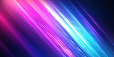 Fototapeta premium Abstract Background with Diagonal Neon Stripes in Pink, Blue, and White