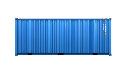 Blue cargo container on a transparent background. isolated background.