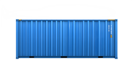 Blue cargo container on a transparent background. isolated background.