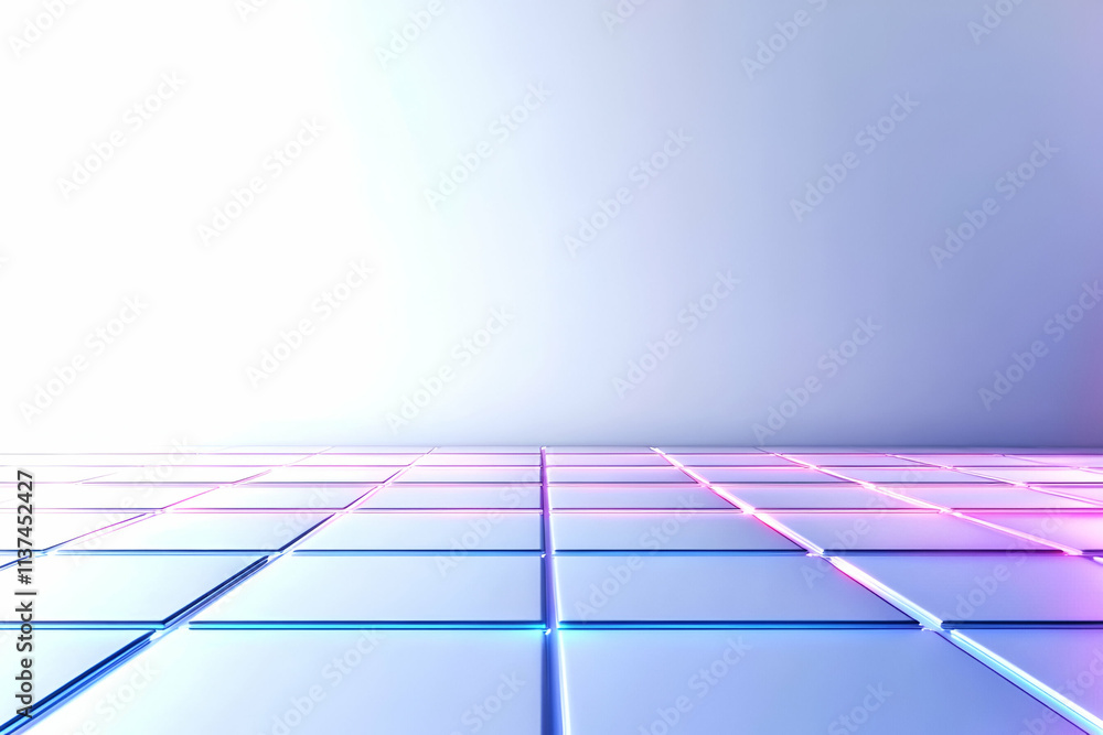 Aufkleber abstract digital background with colorful geometric tiles and soft lighting effects.