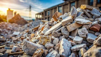 Construction Rubble Closeup:  Large Stone Textures & Backgrounds for Design