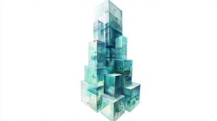 Obraz premium handcrafted model of futuristic skyscraper showcasing unique architectural design and innovative structure. glass like appearance reflects modern urban aesthetics