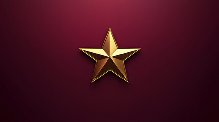 shiny gold star on rich burgundy background, symbolizing excellence and achievement. This striking design captures attention and evokes sense of prestige and honor