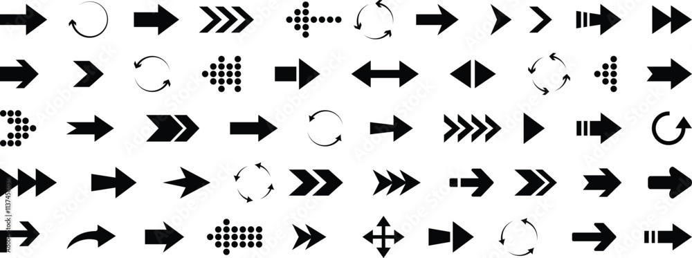 Poster arrow icon set. arrows vector collection. arrow. black arrows icons. cursor. different arrow signs. 
