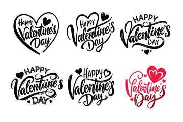Valentines Day typography Set 
