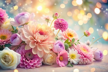 Cute Floral Label Design, Bokeh Background, Flower Label, Pretty Floral Design,  Botanical Illustration, Floral Branding,  Elegant Flower Label,  Whimsical Flower Tag