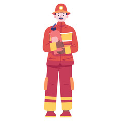 fireman firefighter worker illustration