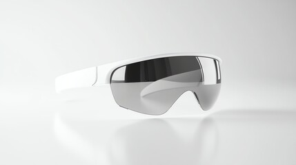 White futuristic sunglasses isolated on a white background.