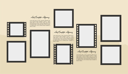Pictures or photos frame collage layout abstract photo frames and digital photo wall template