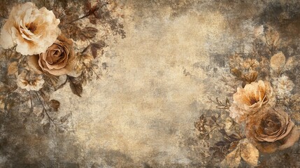 Obraz premium Roses frame textured background vintage, textured background