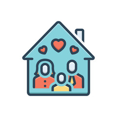 Color illustration icon for household