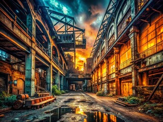 Dark Circle Urban Exploration Photography: Mysterious Abandoned Places, Black Background, Industrial Decay, City Ruins, Night Photography