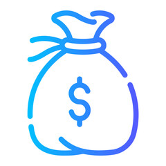 money bag Line Gradient Icon