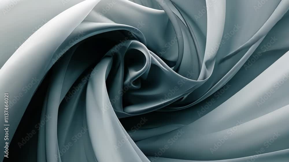 Poster a monochrome videograph capturing the intricate patterns and flowing waves of a black and white fabr
