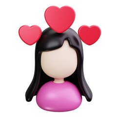 girlfriend 3d Render Icons