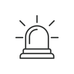 Siren, icon in line design. Siren, alarm, warning, emergency, alert, beacon, flashing on white background vector. Siren, icon in line design editable stroke icon