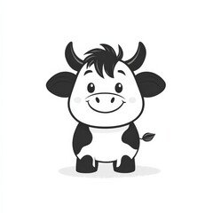 Adorable Cartoon Cow 
