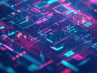 Fototapeta premium An infographicstyle scene explaining social media privacy in an educational setting online safety futuristic tone complementary color scheme