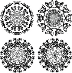 Fototapeta premium line art mandala design and illustrator