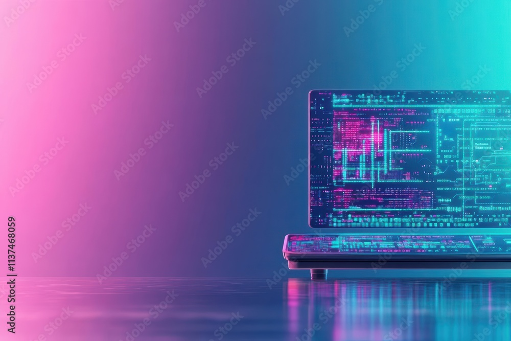 Leinwandbilder AIenhanced penetration testing tools identifying vulnerabilities in digital systems front view with a futuristic console cybernetic tone Complementary Color Scheme