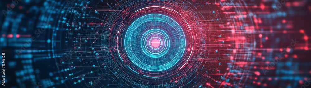 Poster AIpowered endpoint protection system analyzing and neutralizing malware attacks top view showcasing a secure network futuristic tone Splitcomplementary color scheme