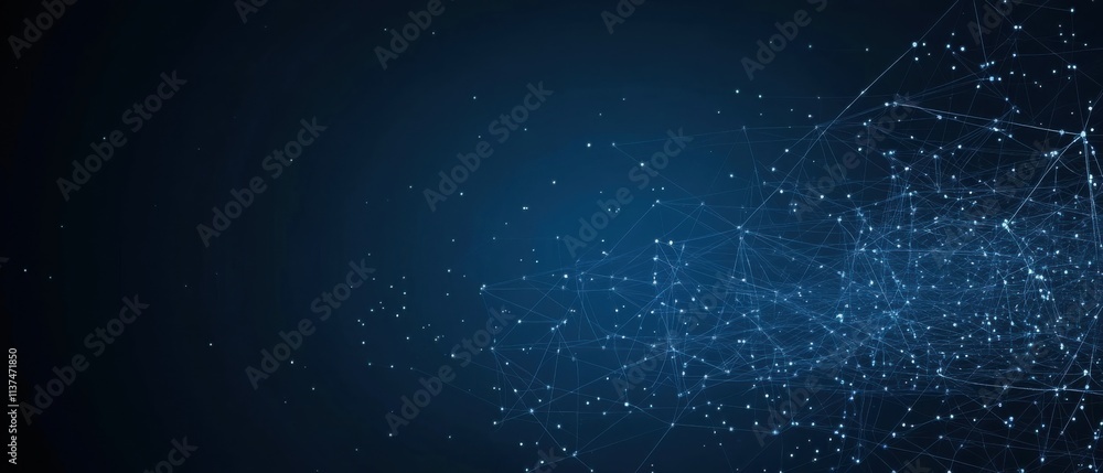 Poster abstract network connection: digital data flow and global communication