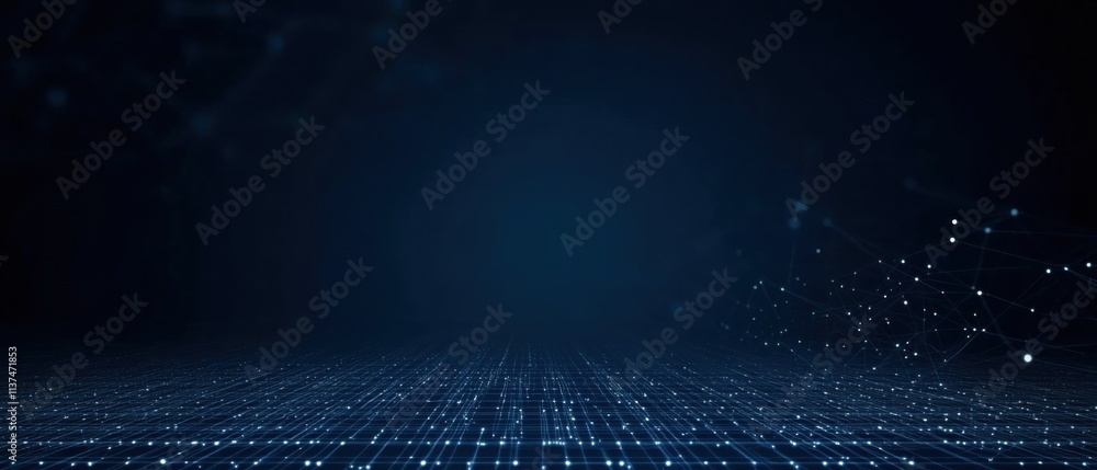 Poster abstract digital network grid: futuristic technology background image